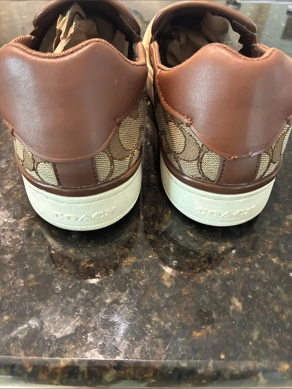 Coach Men’s Tan/Brown Signature Slip-On Sneakers